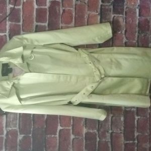 Vintage 2000s Terry Lewis lime green rain trench coat 2x